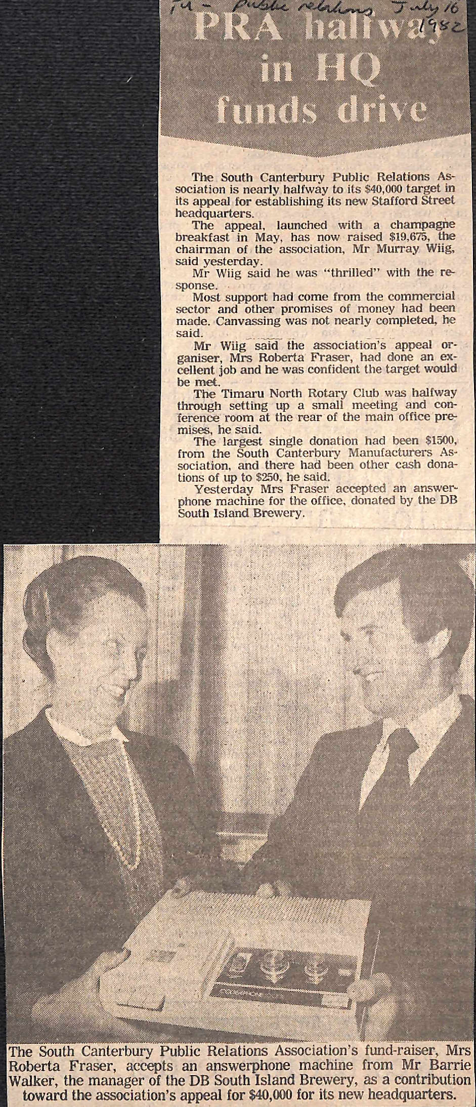 PRA halfway in HQ funds drive