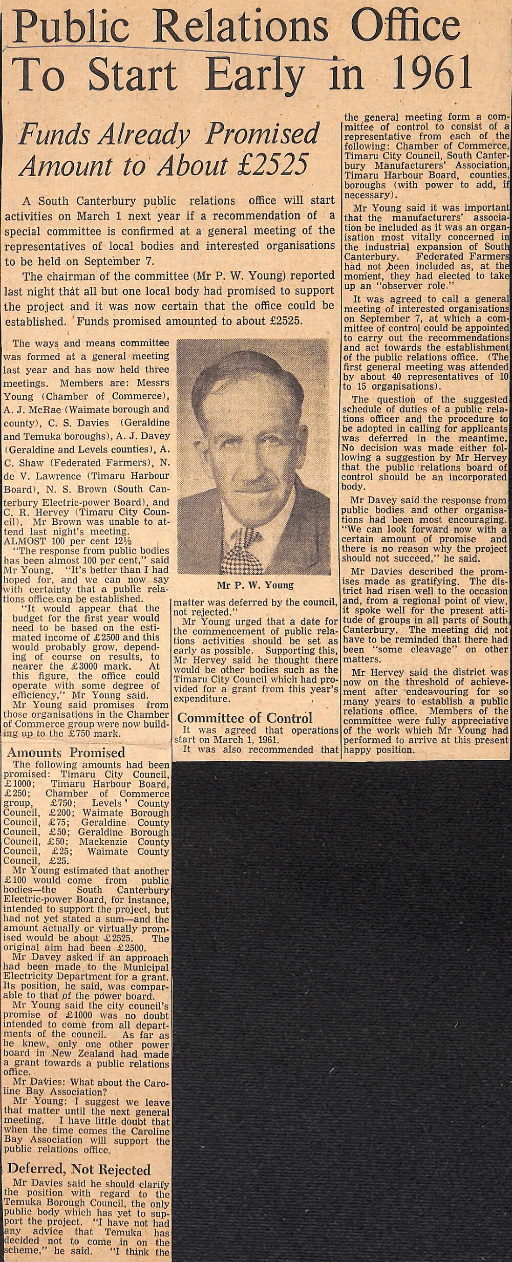 Public Relations Office To Start Early in 1961