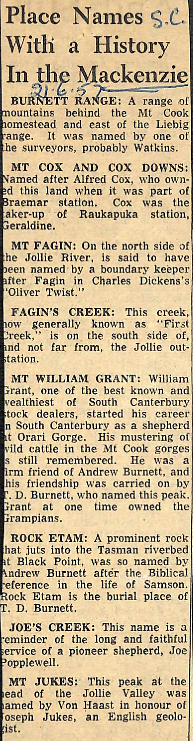 Place Names With a History In the Mackenzie