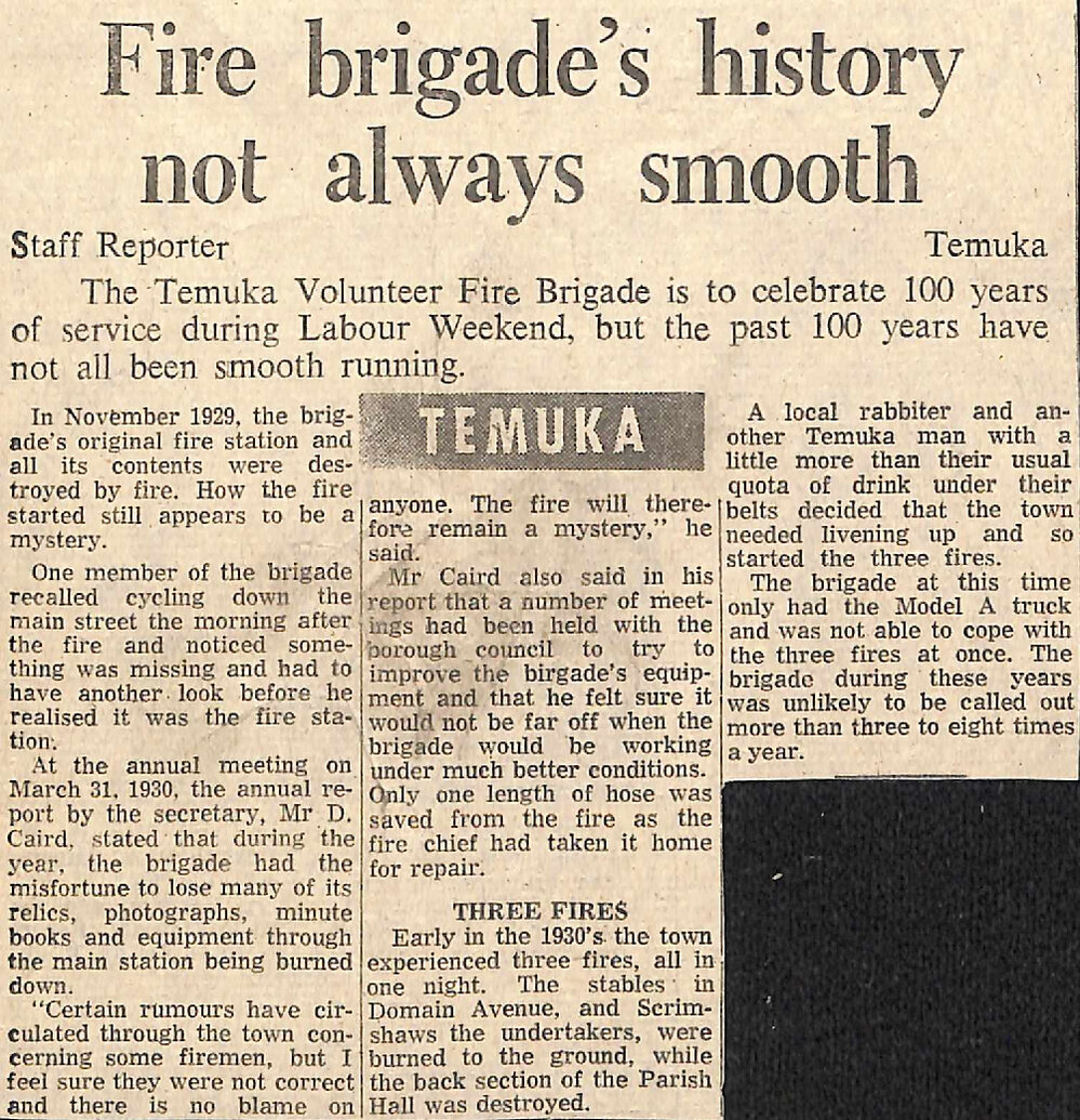 Fire brigade's history not always smooth