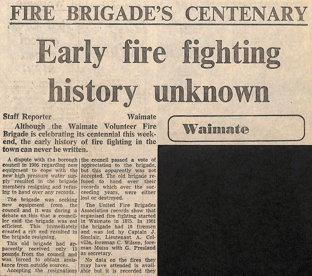 Fire brigade's centenary: Early fire fighting history unknown