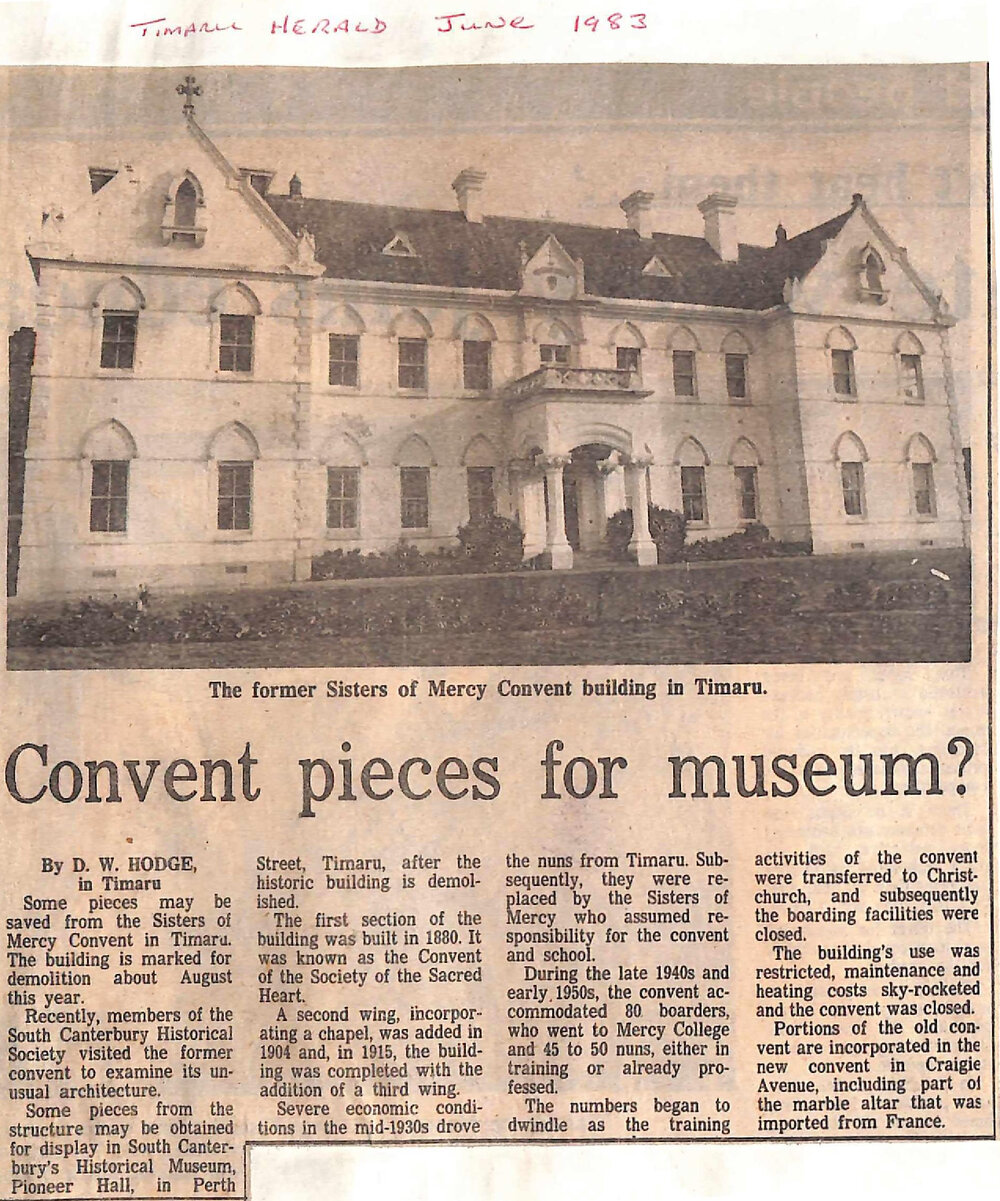 Convent pieces for museum?