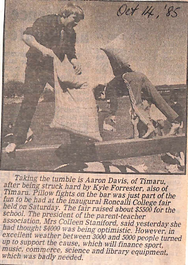 Taking the tumble is Aaron Davis, of Timaru