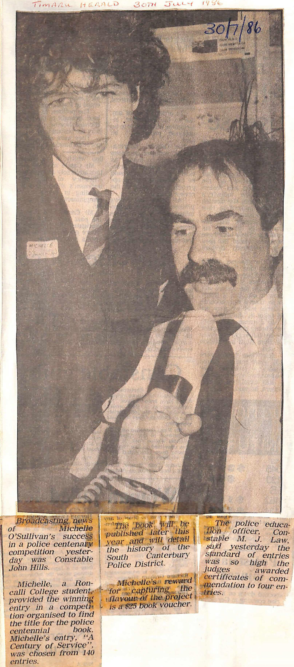 Broadcasting news of Michelle O'Sullivan's success