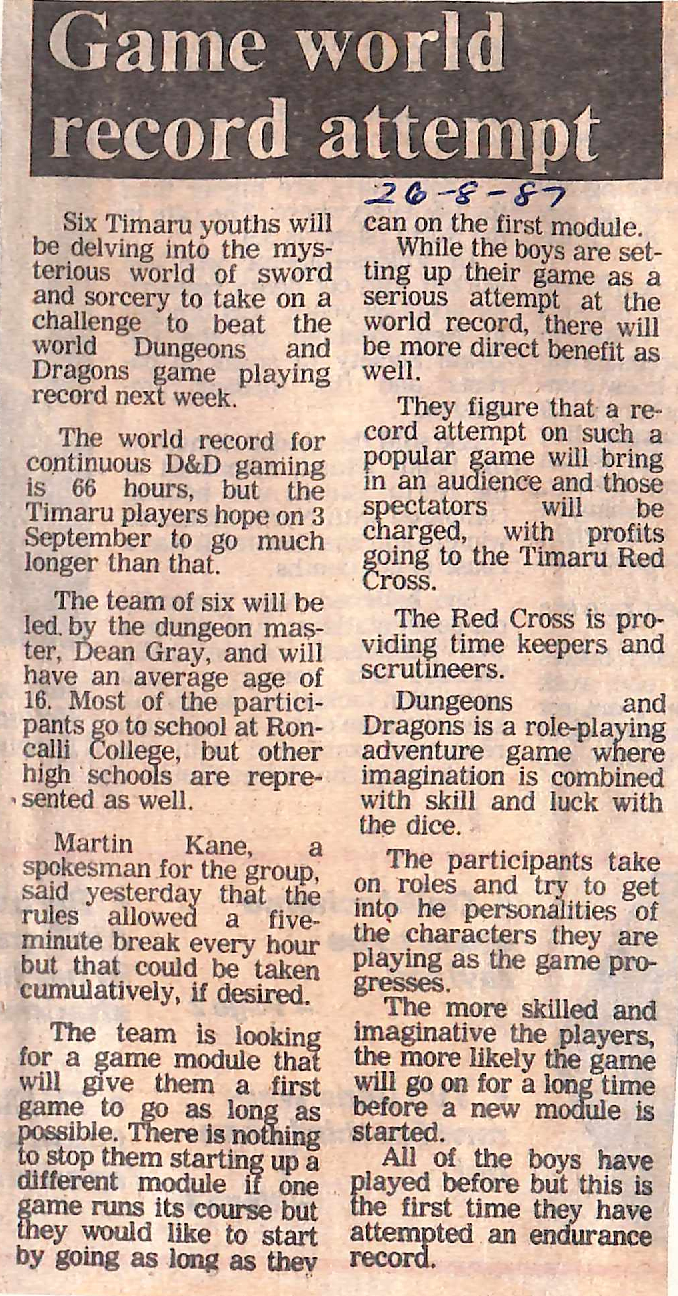 Game world record attempt