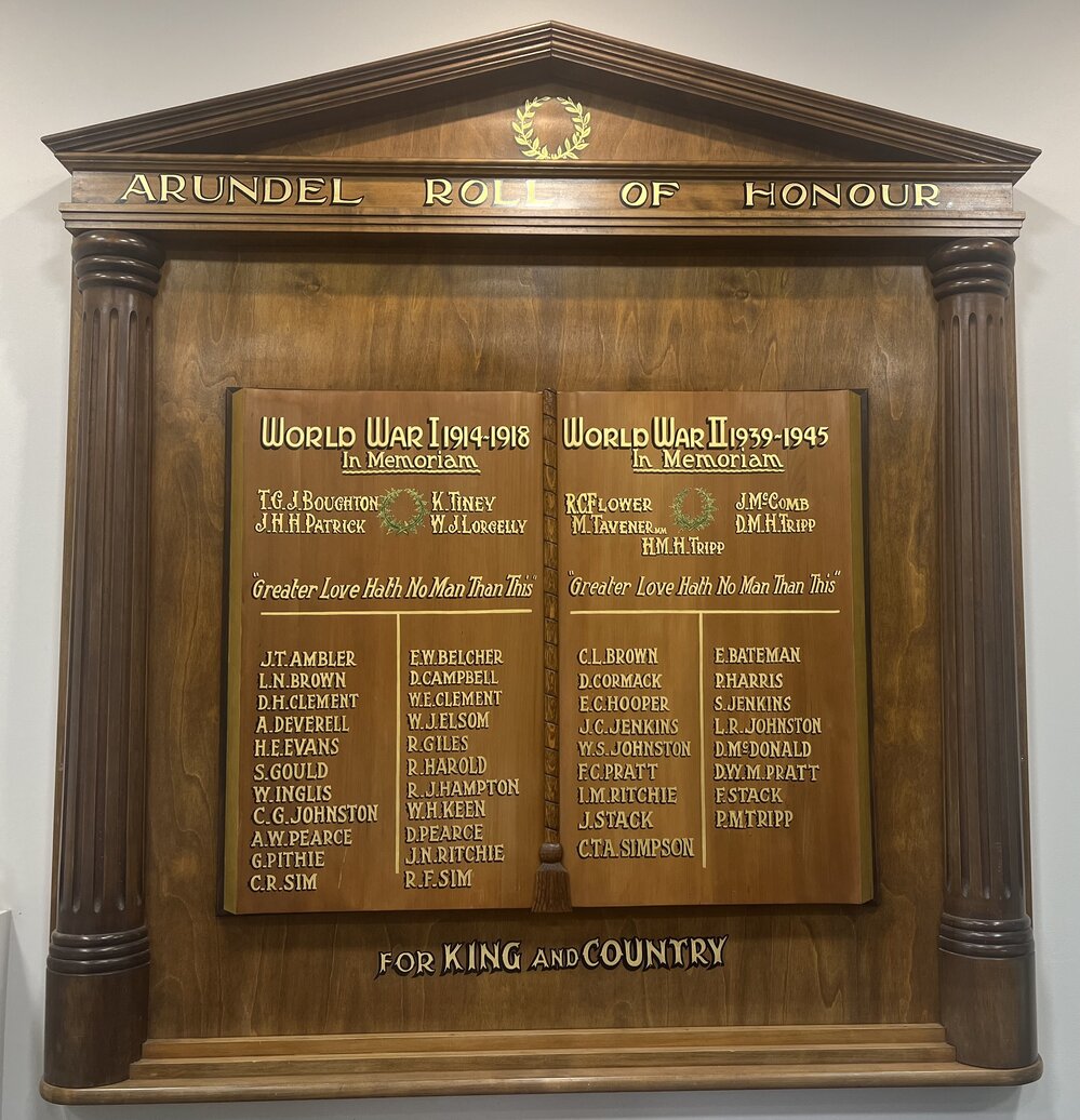 Arundel Roll of Honour board