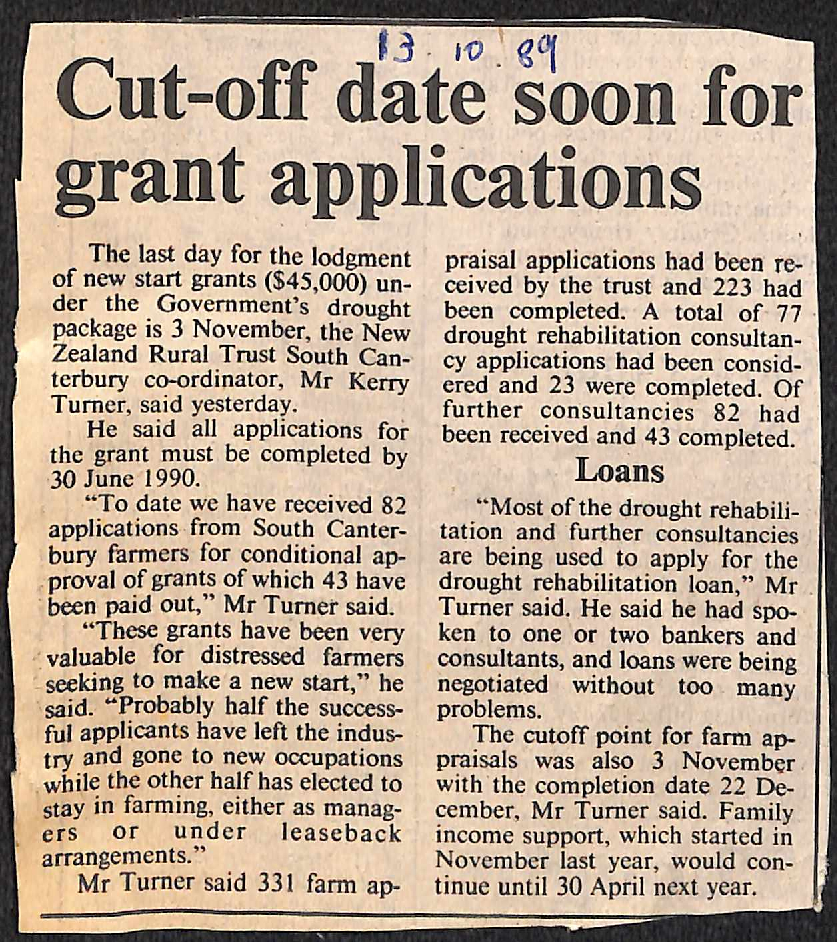 Cut-off date soon for grant applications