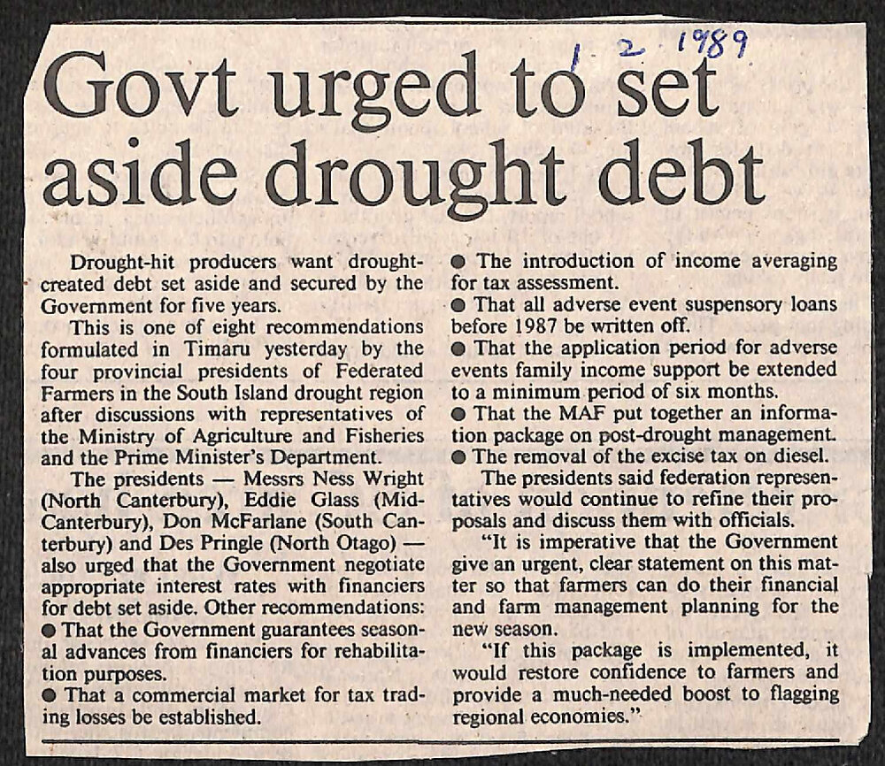 Govt urged to set aside drought debt
