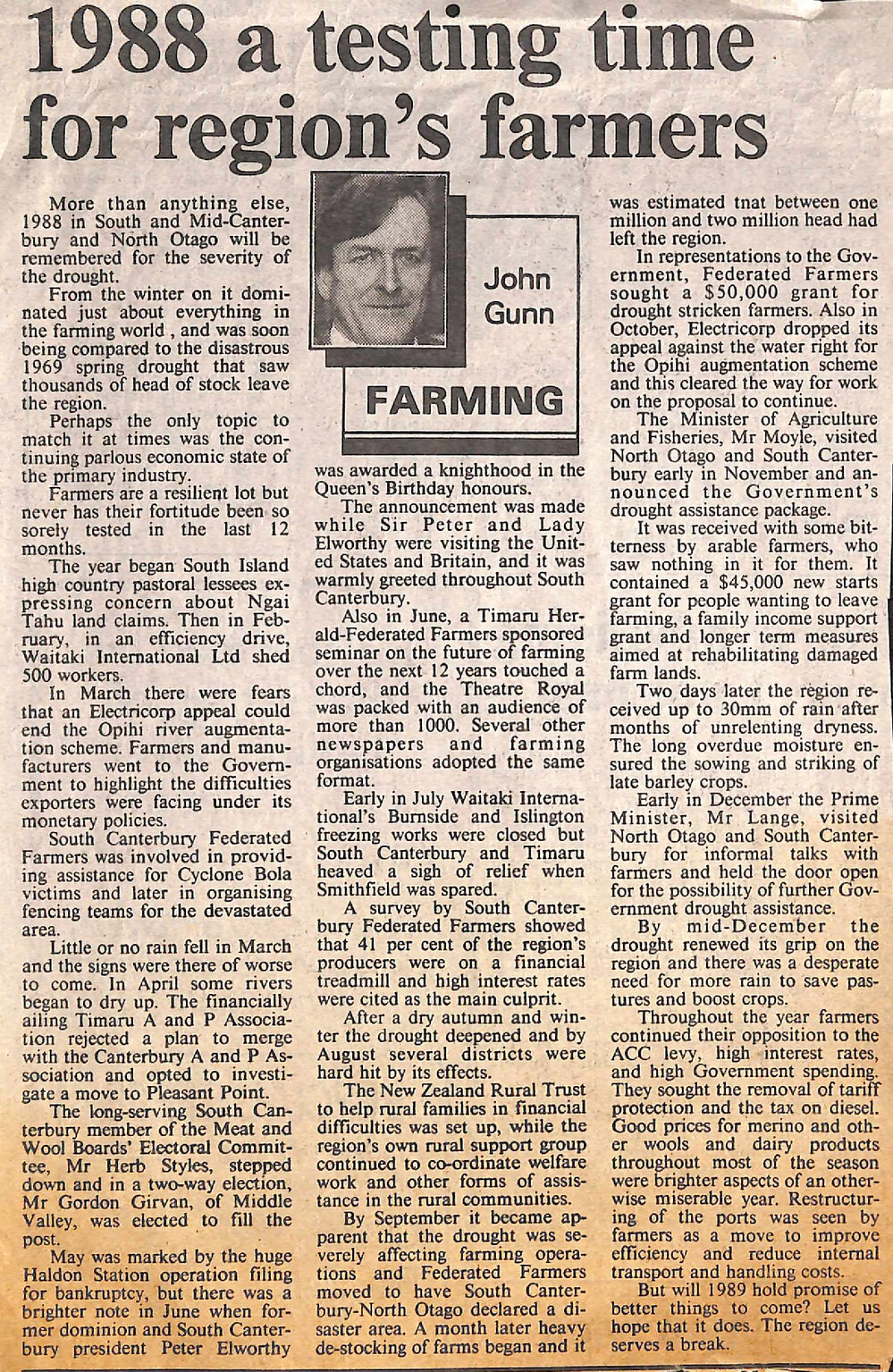 1988 a testing time for region's farmers
