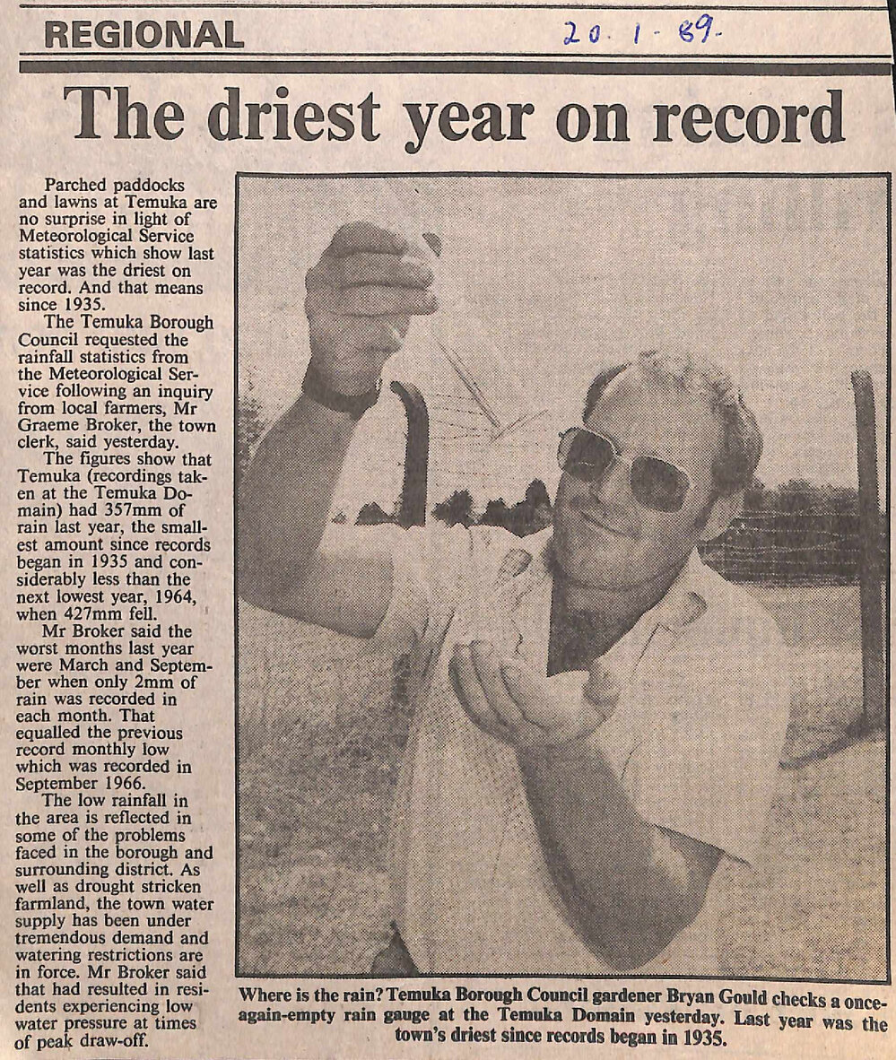 The driest year on record