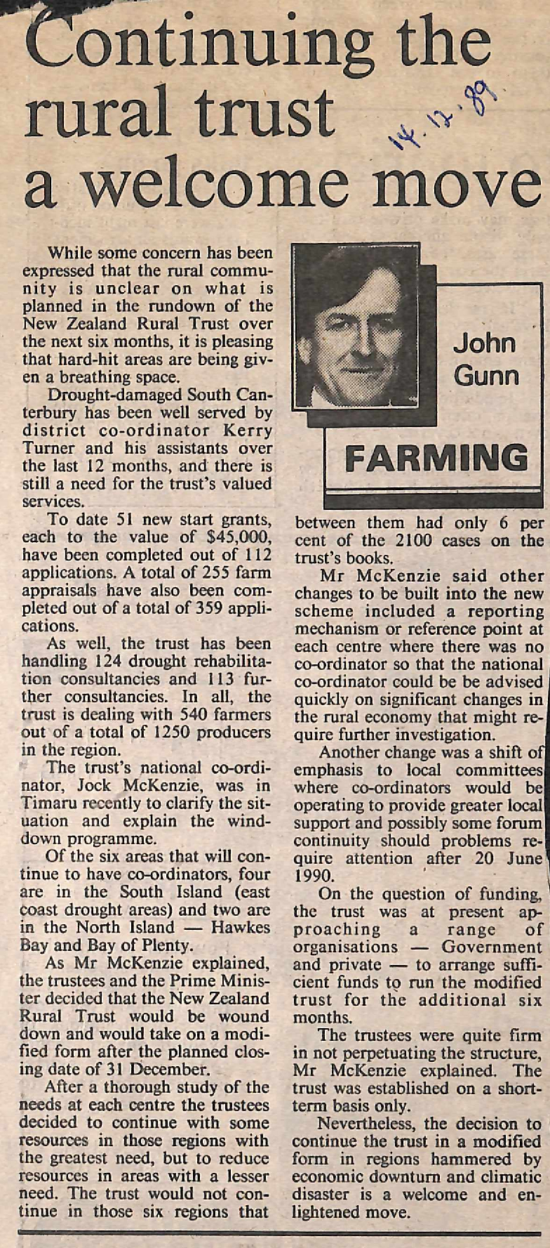 Continuing the rural trust a welcome move