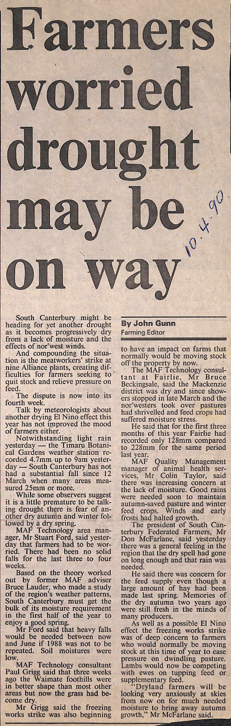 Farming worried drought may be on way