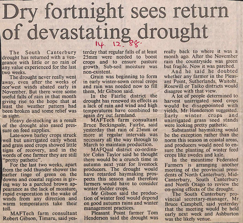 Dry fortnight sees return of devastating drought