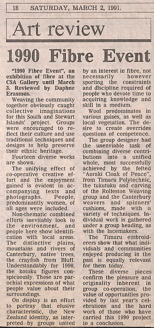 Art review: 1990 Fibre Event