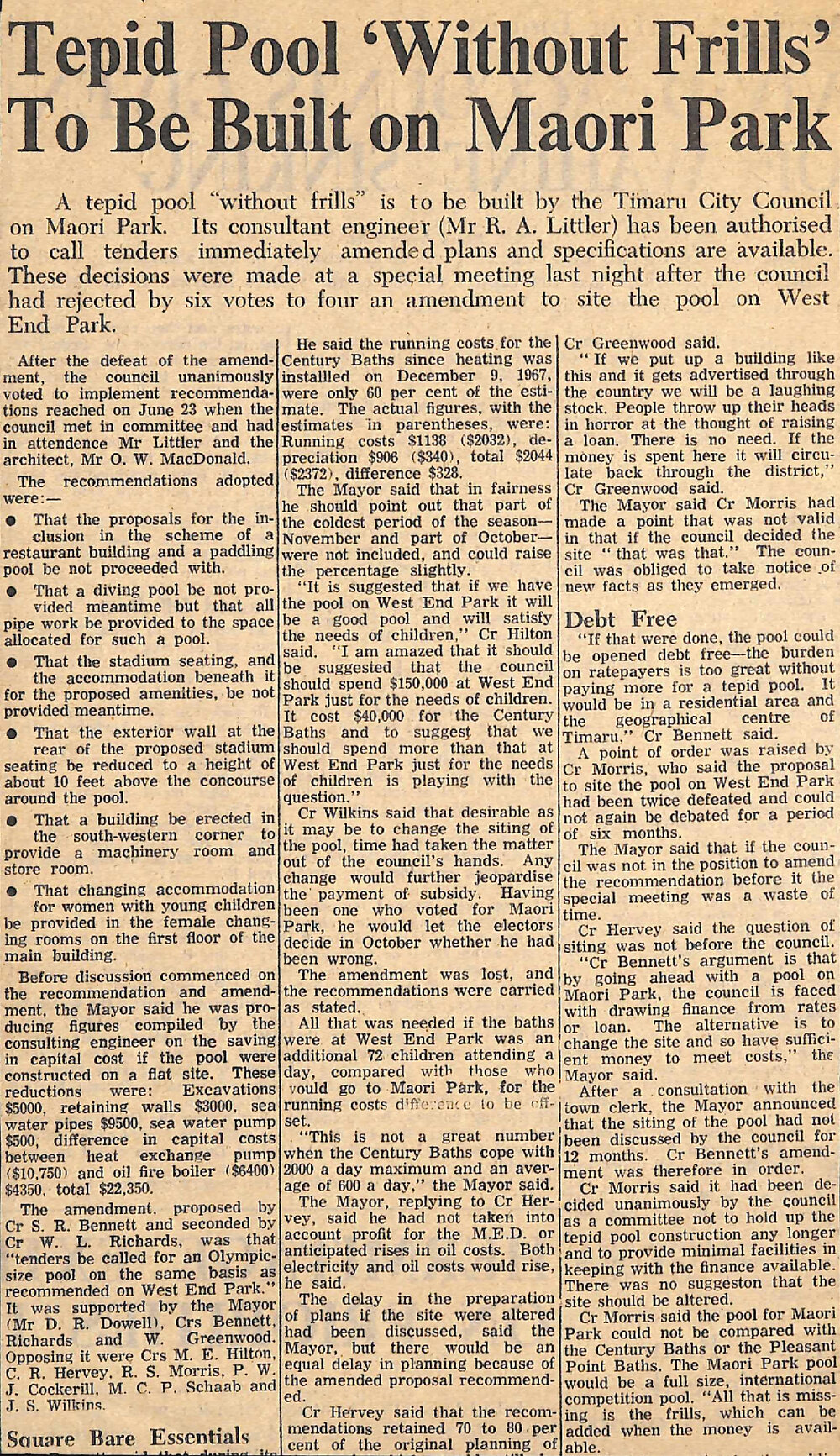 Tepid Pool 'Without Frills' To Be Built on Maori Park