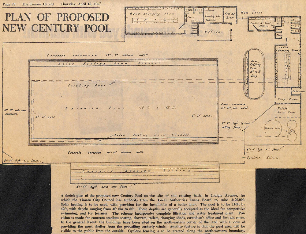 Plan of proposed new Century Pool