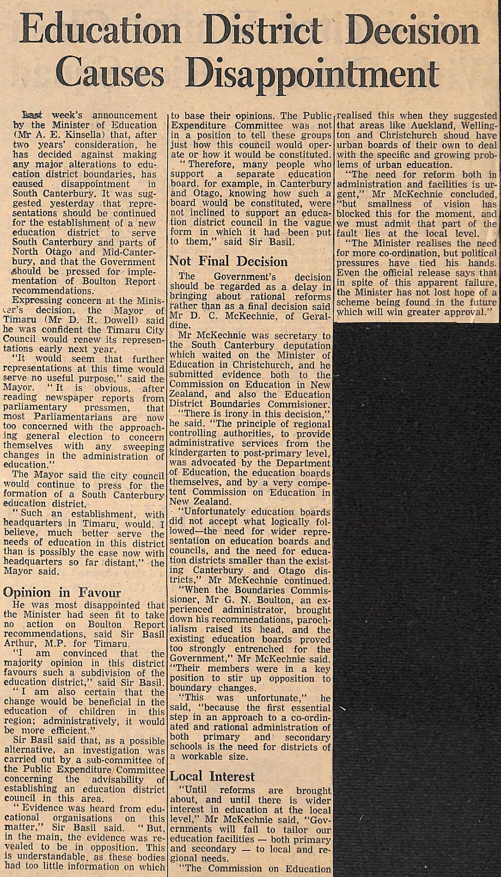 Education District Decision Causes Disappointment