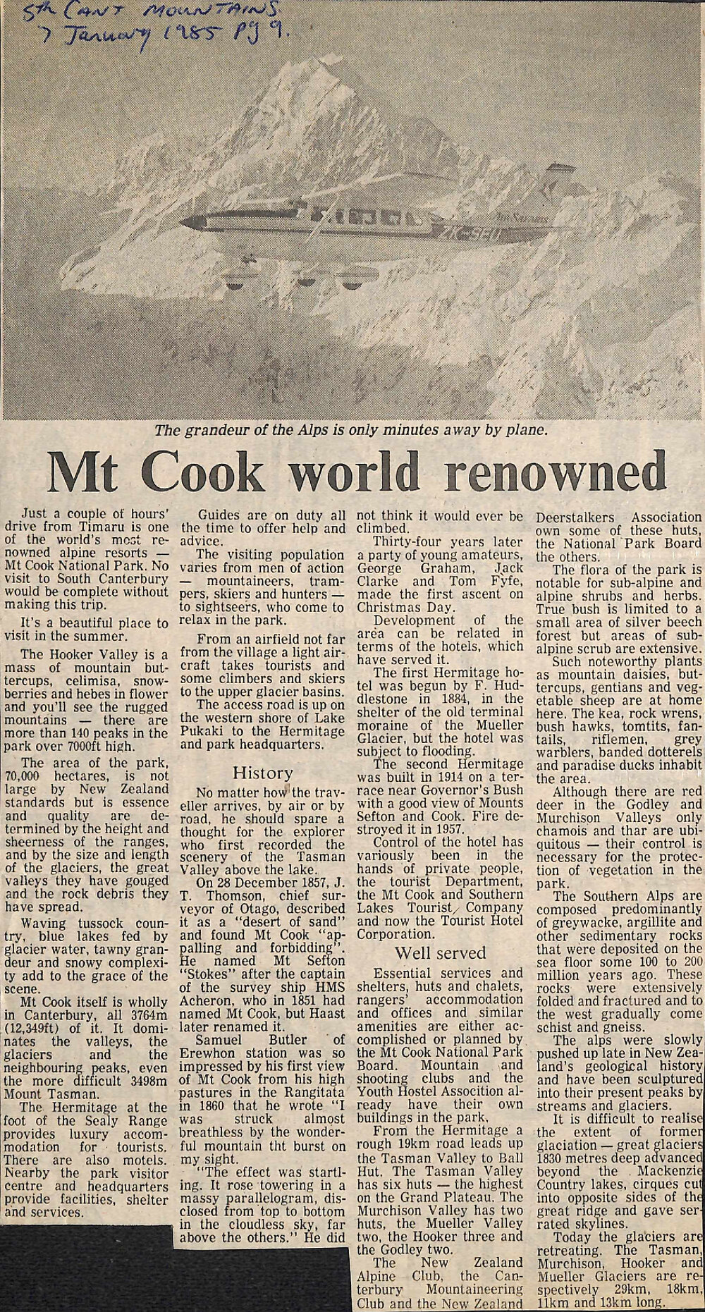 Mt Cook world renowned