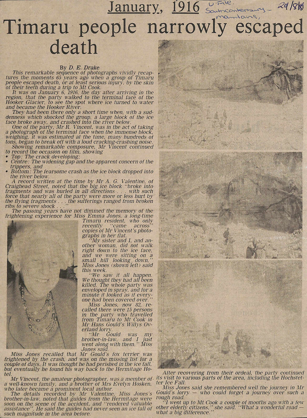 January, 1916: Timaru people narrowly escaped death