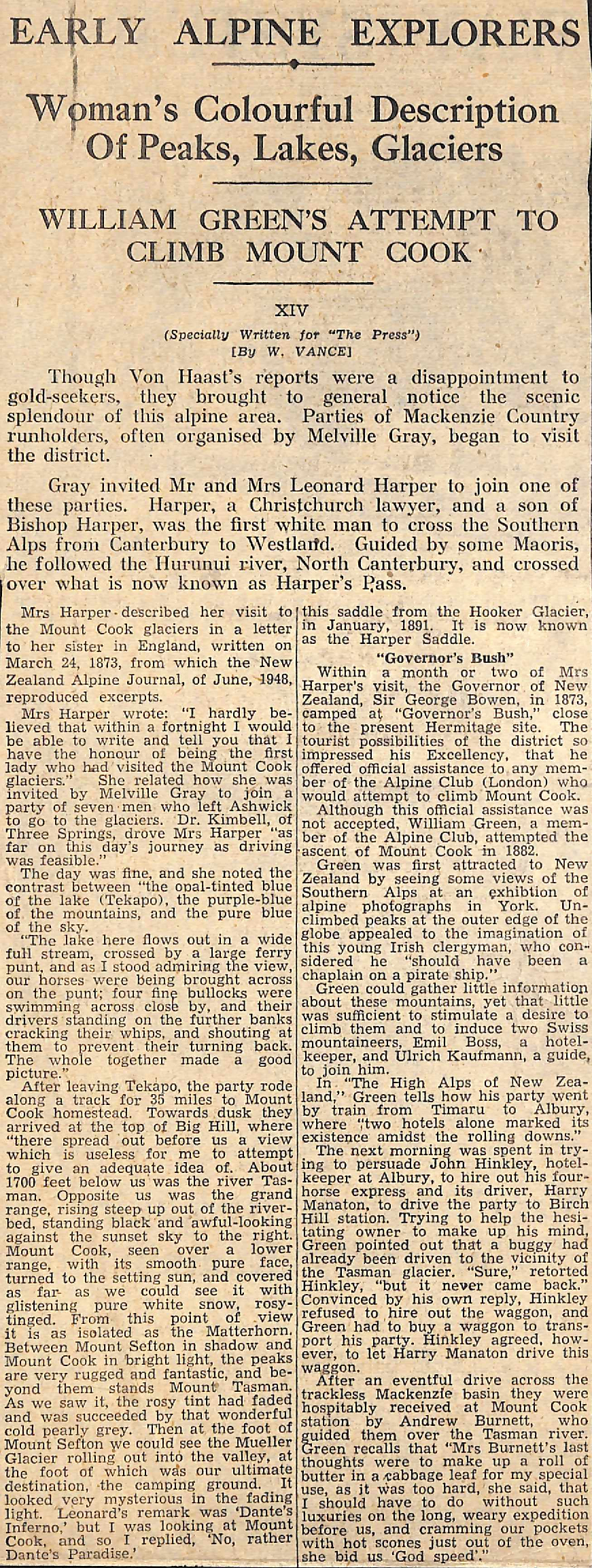 Early Alpine Explorers, Woman's Colourful Description Of Peaks, Lakes, Glaciers