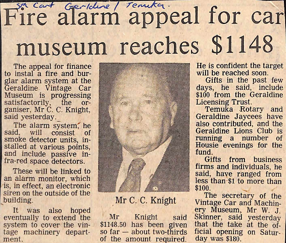 Fire alarm appeal for car museum reaches $1148