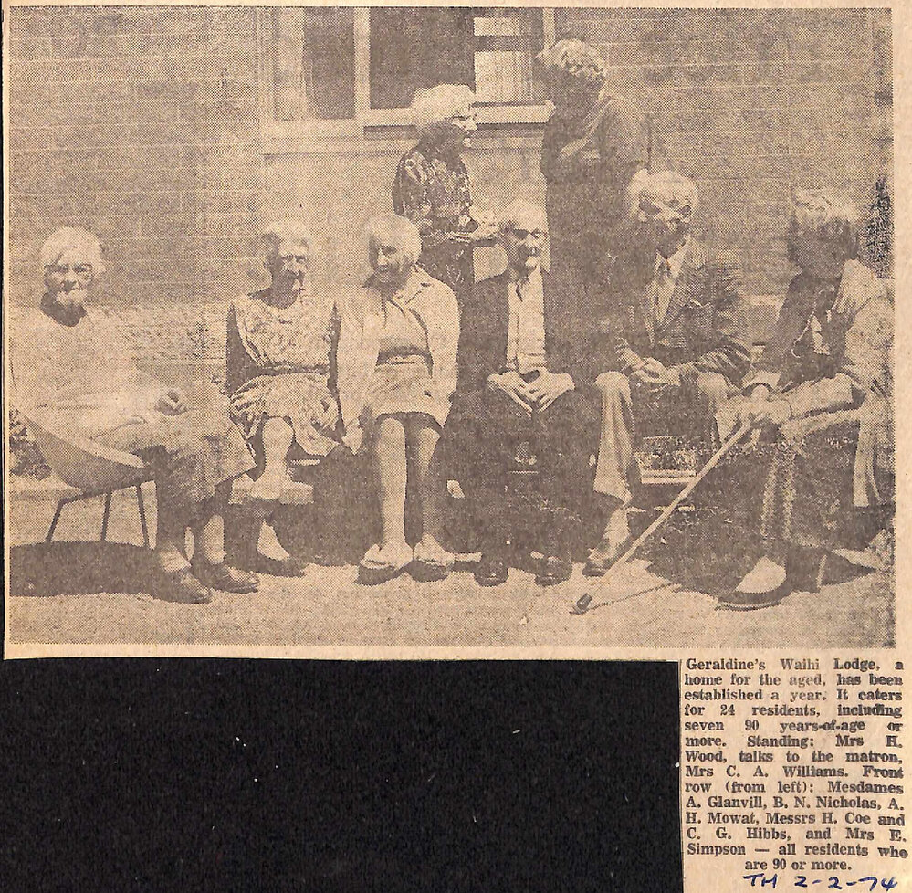 Oldest residents at Geraldine's Waihi Lodge