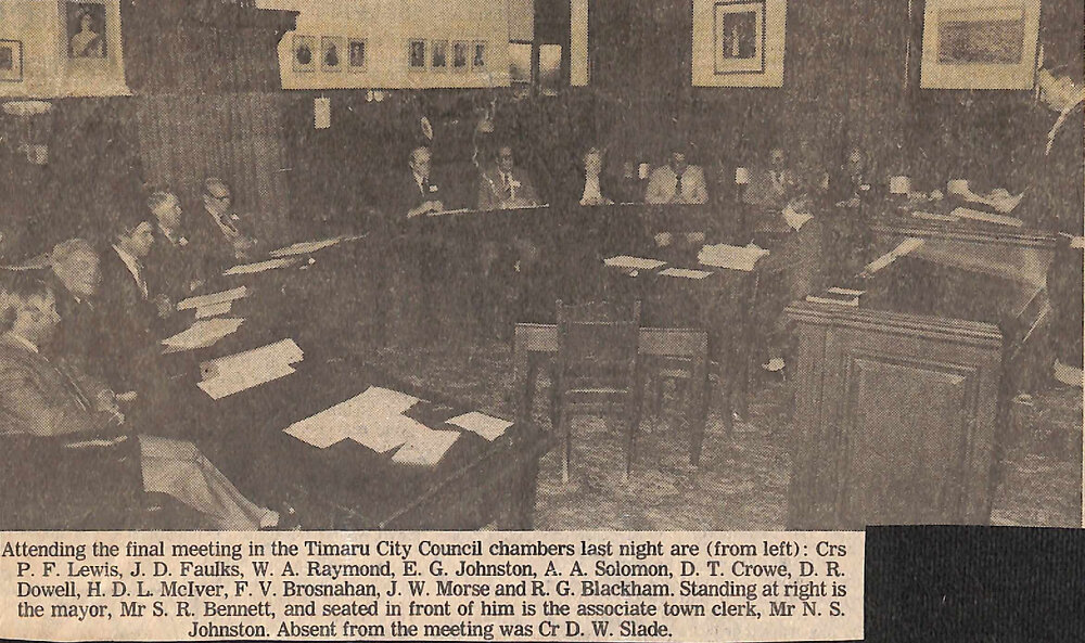 Last full meeting of council in present chambers