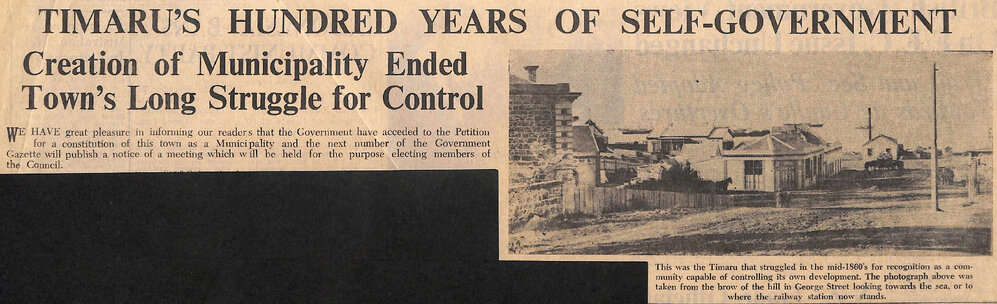 Timaru's Hundred Years of Self Government - Creation of Municipality Ended Town's Long Struggle for Control