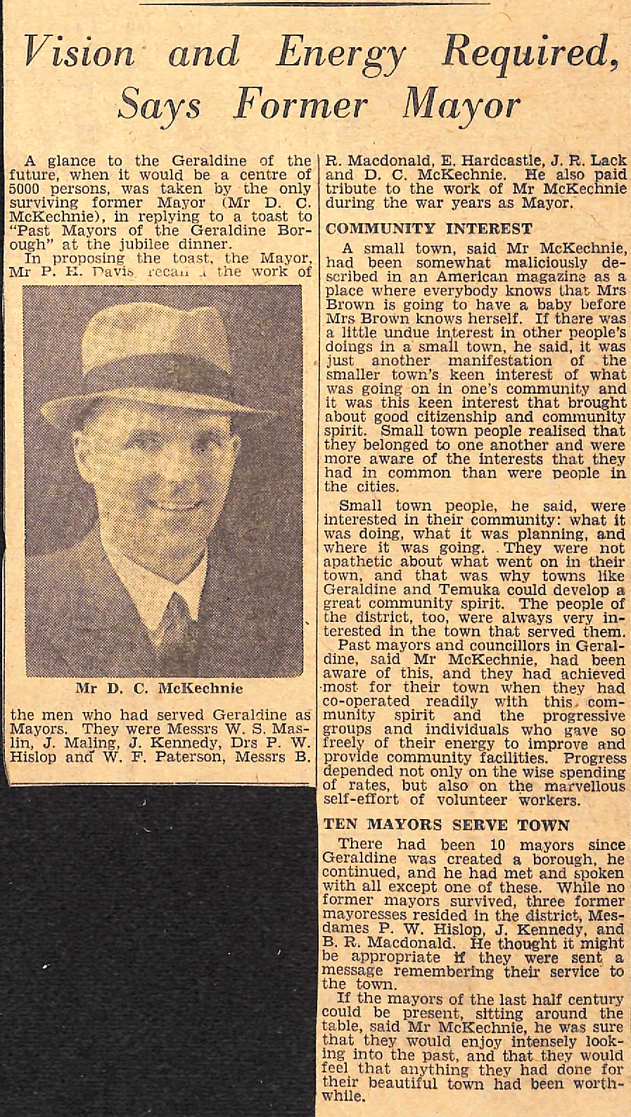 Vision and Energy Required, Says Former Mayor