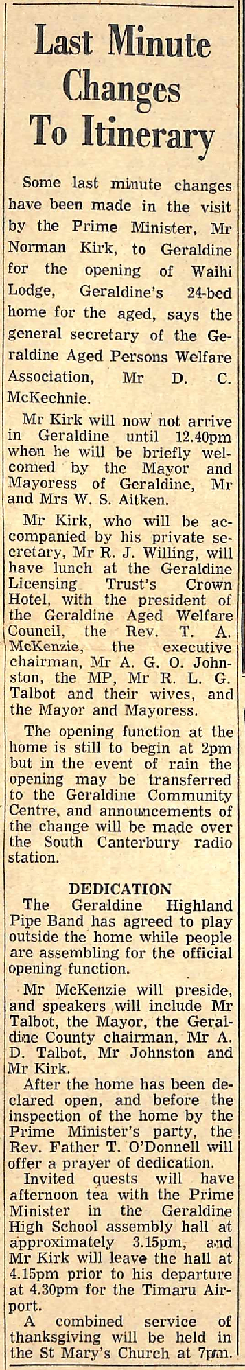 Last Minute Changes To Itinerary