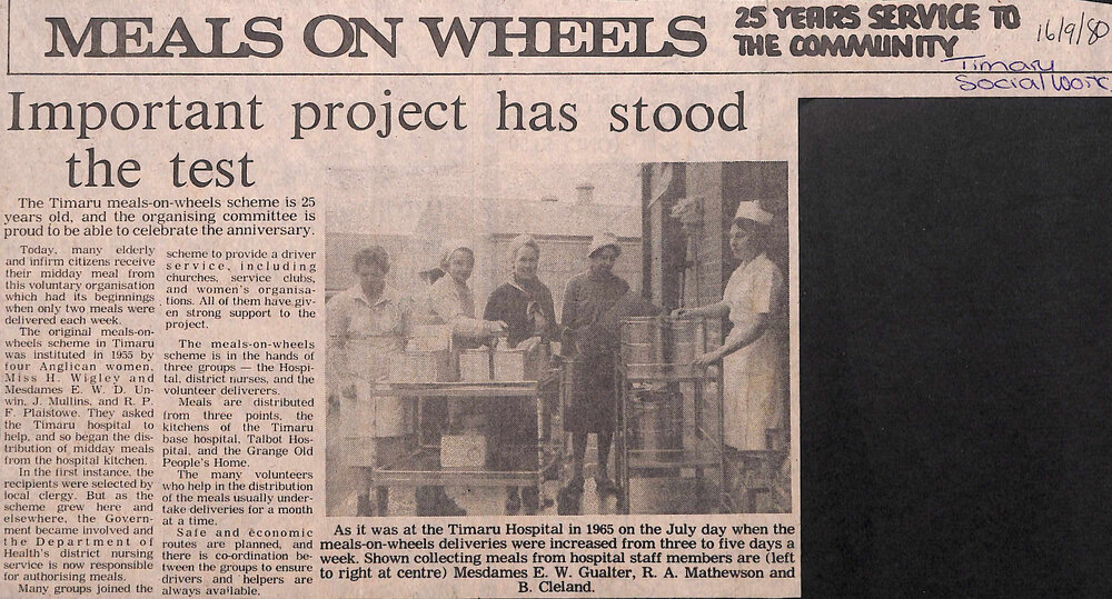 Meals on wheels, 25 years service to the community: Important project has stood the test