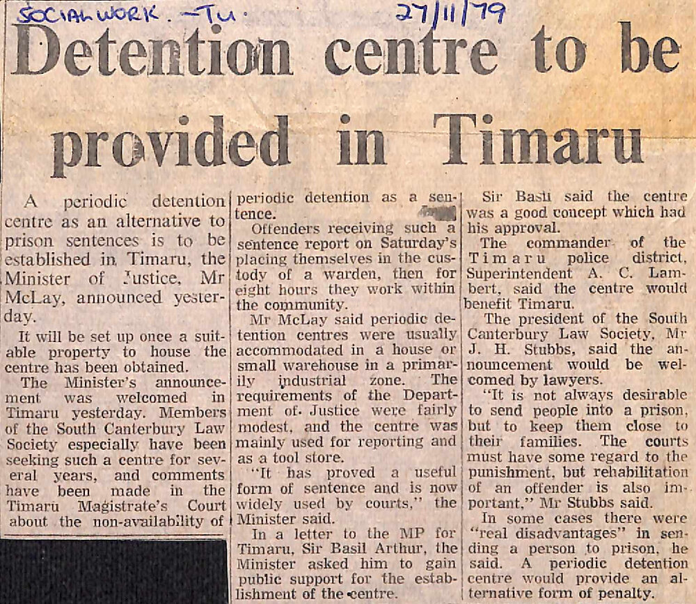 Dentention centre to be provided in Timaru