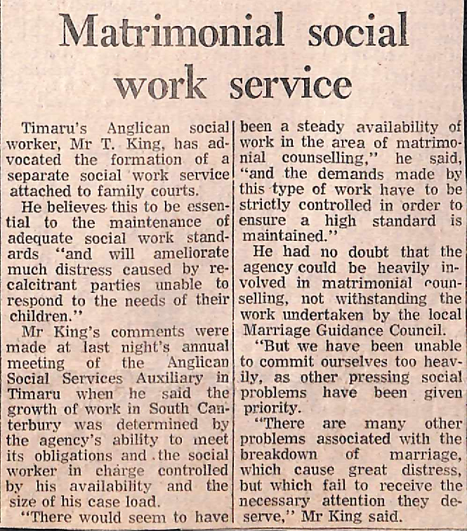 Matrimonial social work service