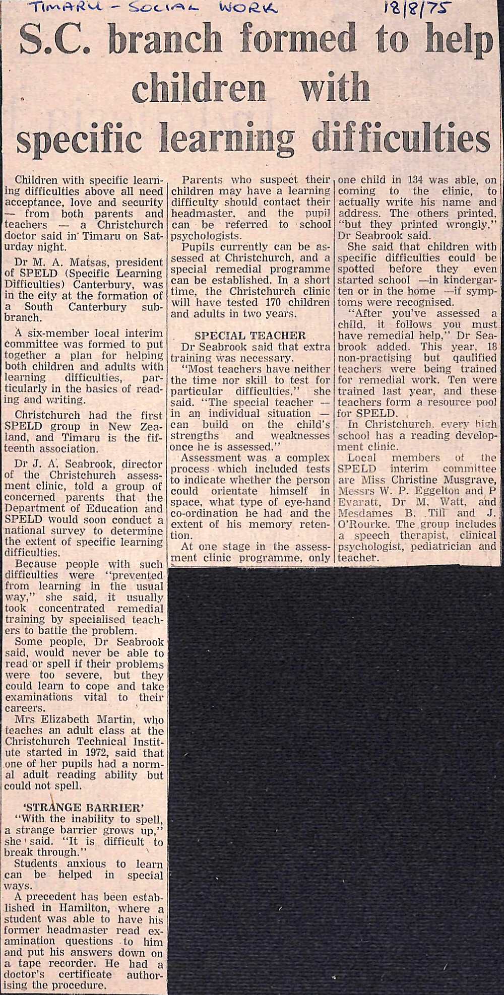 SC Branch formed to help children with specific learning difficulties