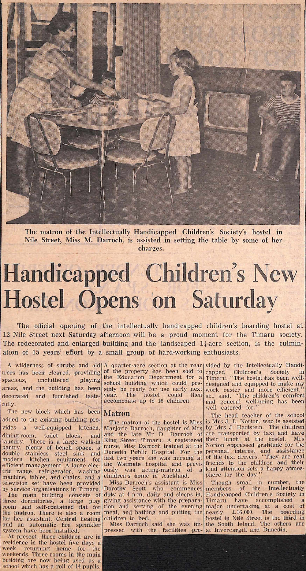 Handicapped Children's New Hostel Opens on Saturday