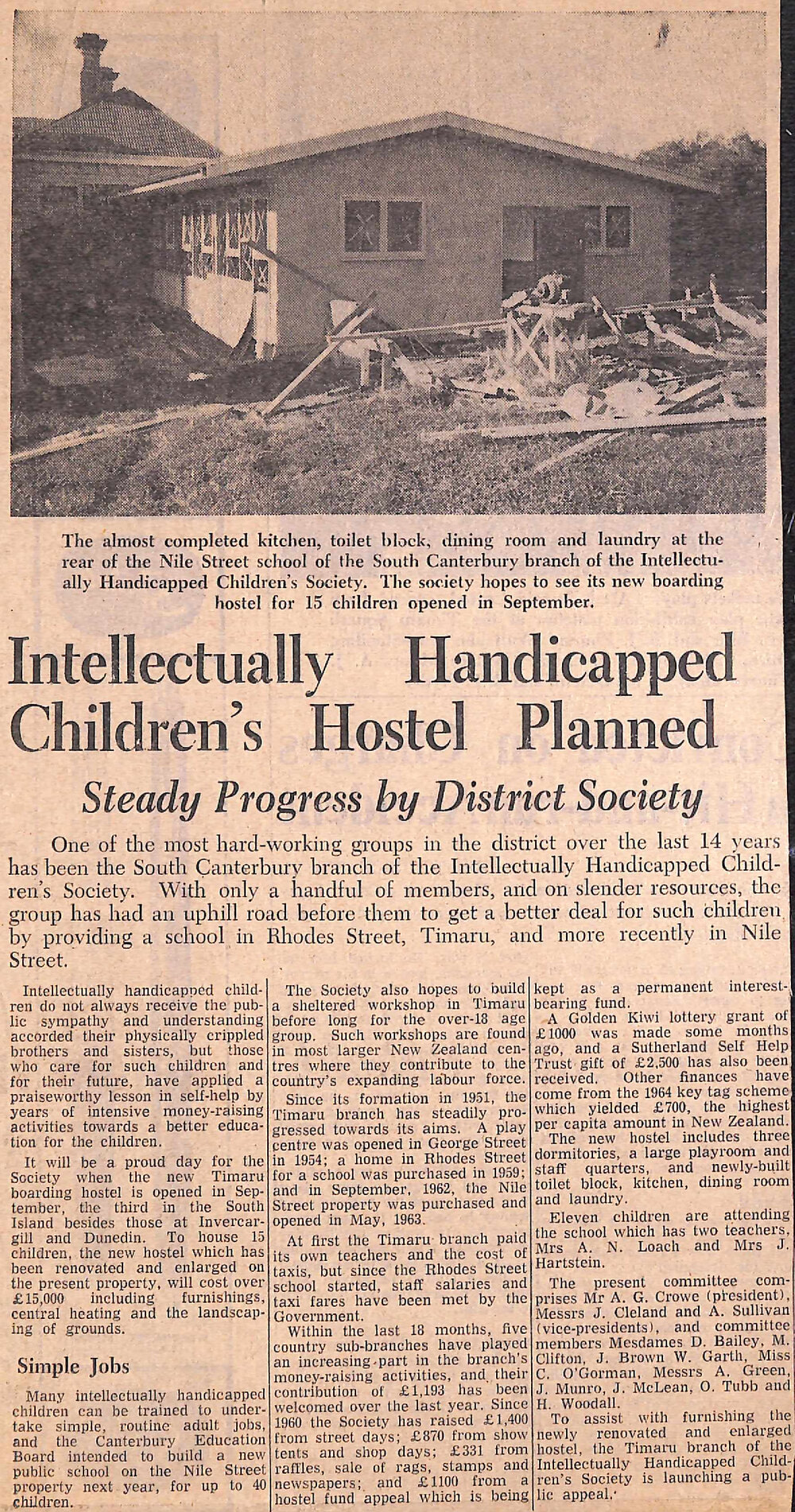 Intellectually Handicapped Children's Hostel Planned