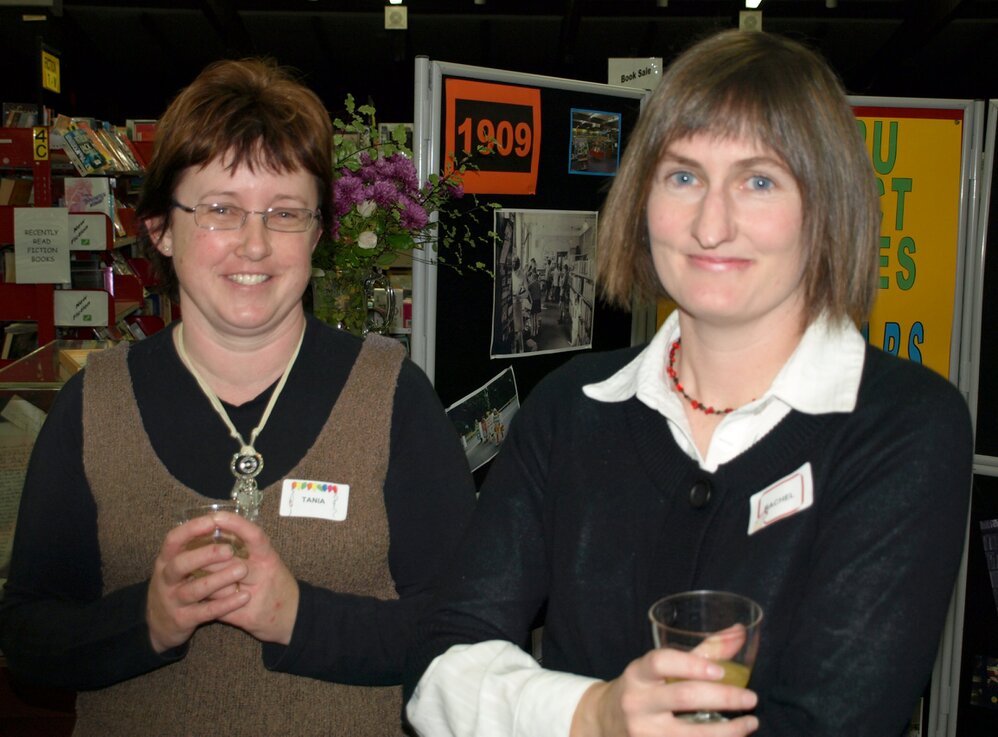 Library staff members at the reunion