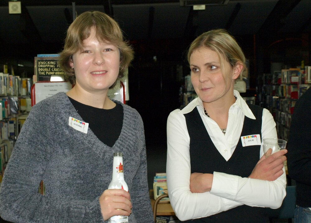 Library staff members at the reunion