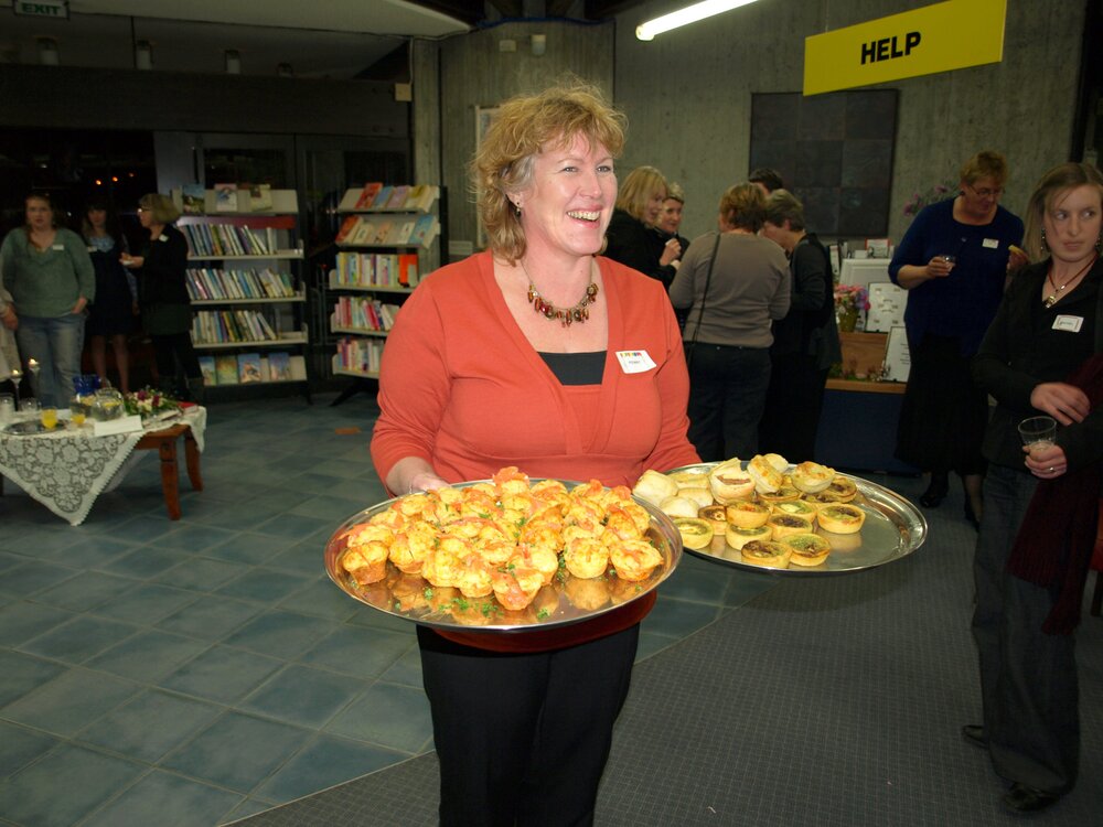 Library staff members at the reunion