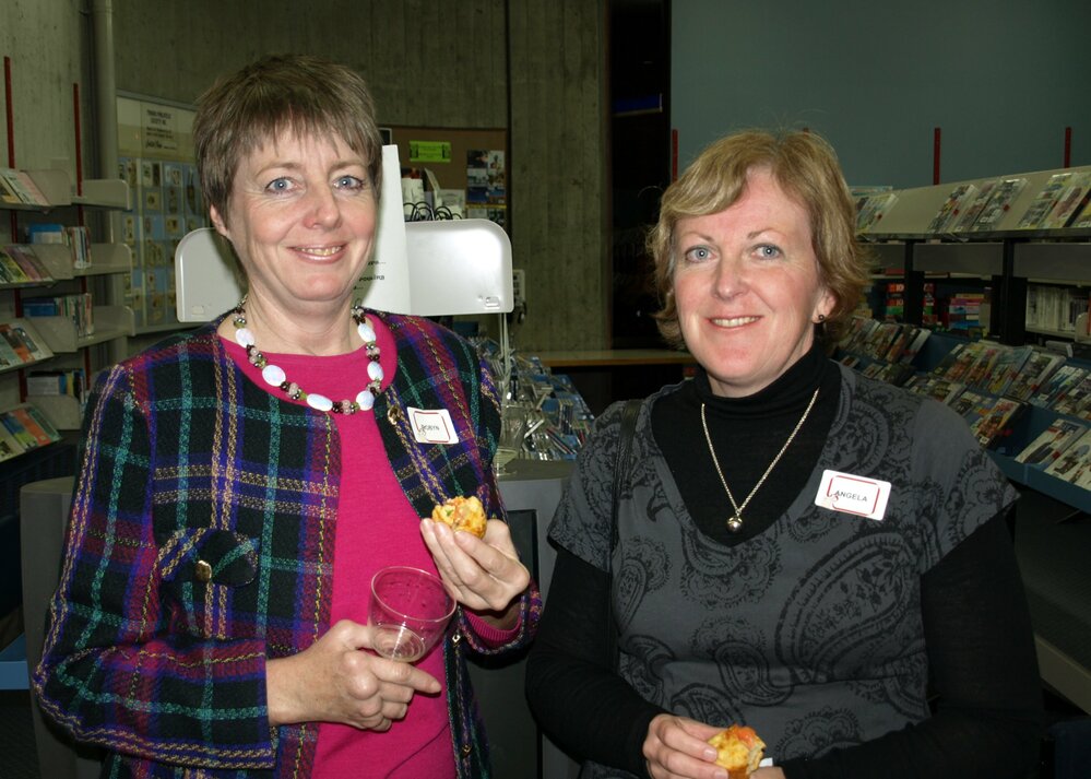 Library staff members at the reunion