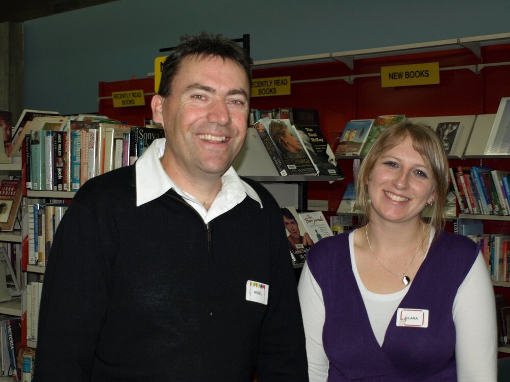 Library staff members at the reunion