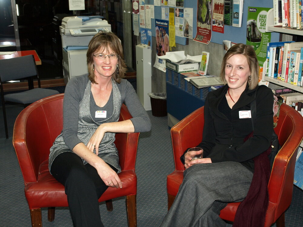 Library staff members at the reunion