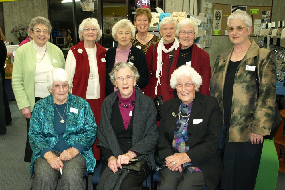 Library staff members at the reunion