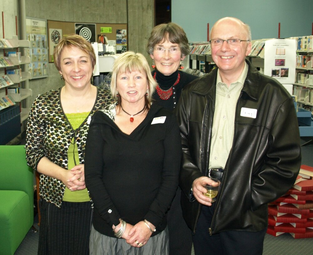 Library staff members at the reunion