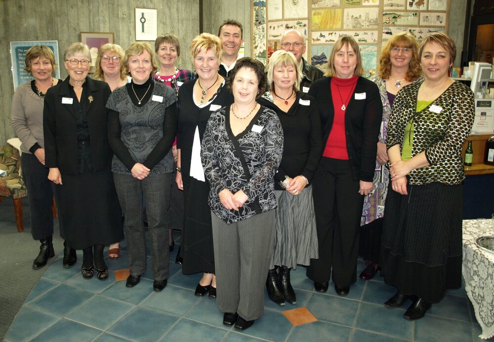 Library staff members at the reunion