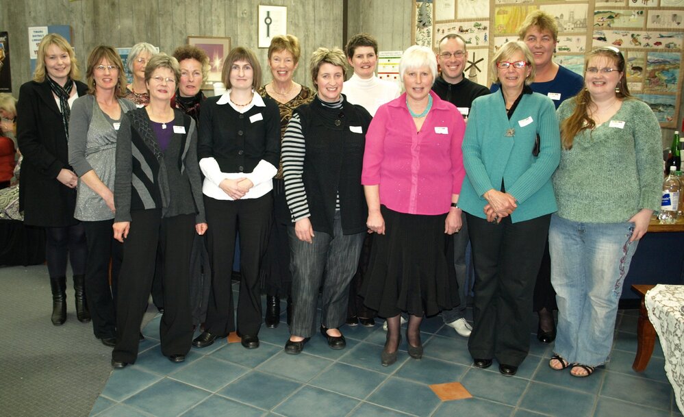 Library staff members at the reunion