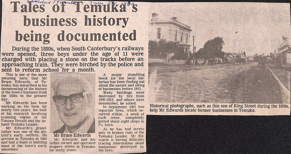 Tales of Temuka's business history being documented