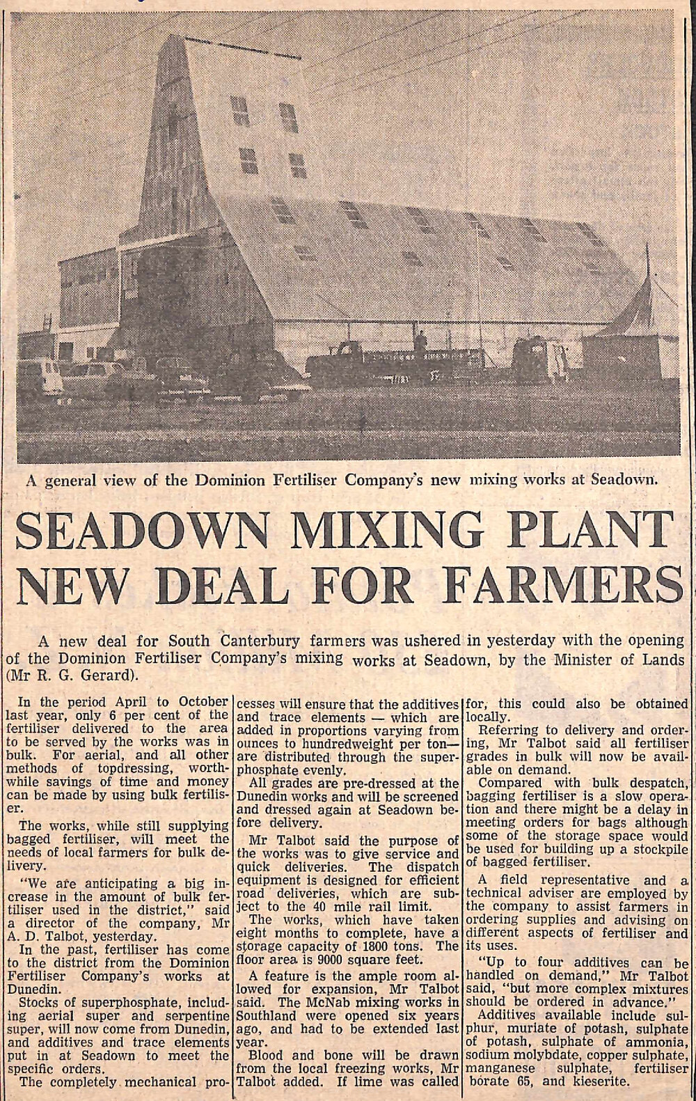Seadown mixing plant new deal for farmers