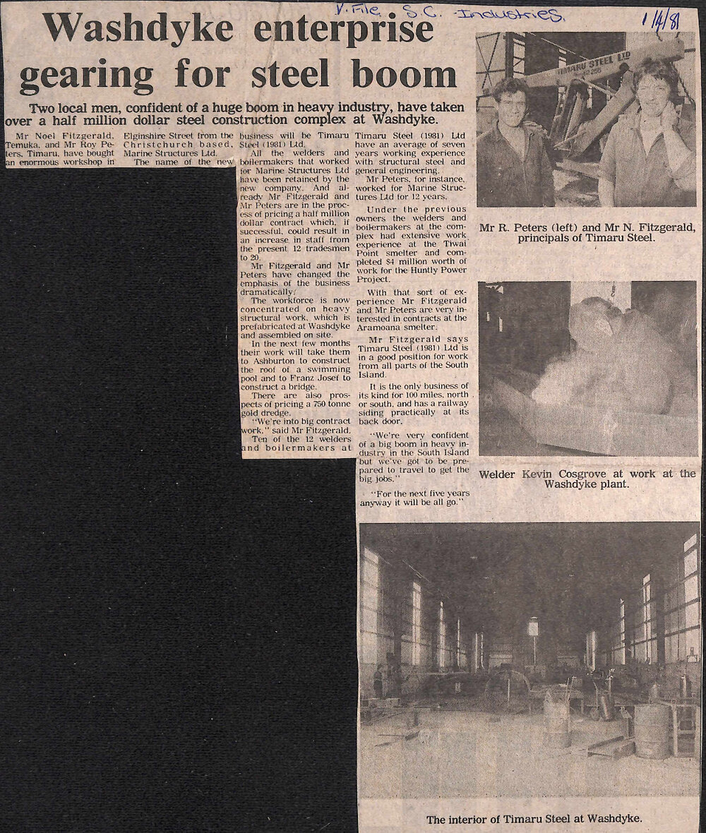 Washdyke enterprise gearing for steel boom