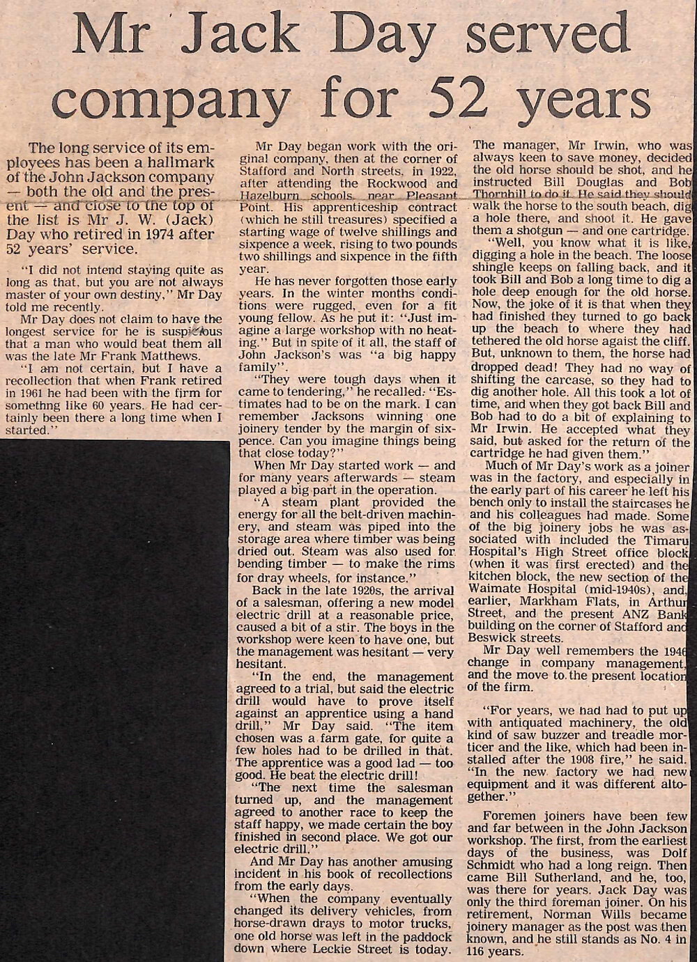 Mr Jack Day served company for 52 years